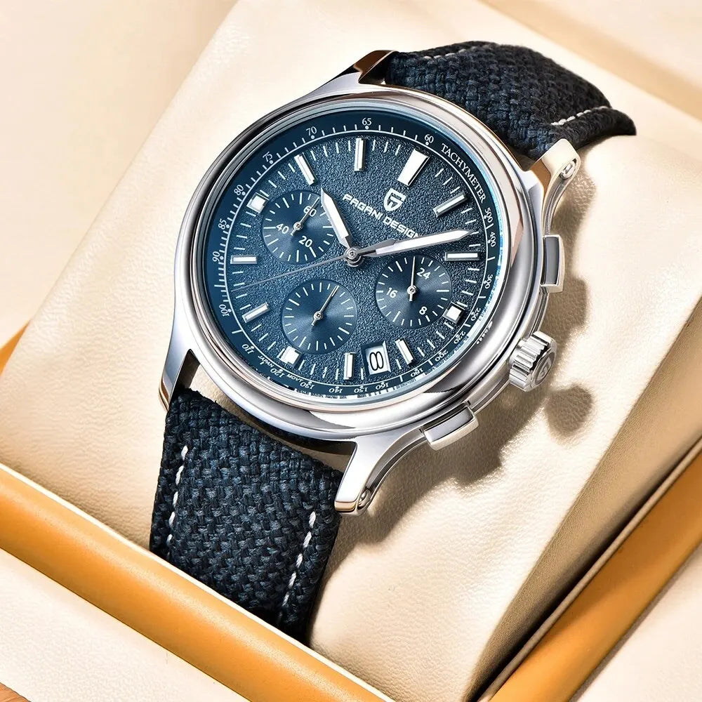 New PAGANI DESIGN 40MM Multifunctional Men's Quartz Watch Luxury Sapphire Glass AR Coated Chronograph Men's Watch