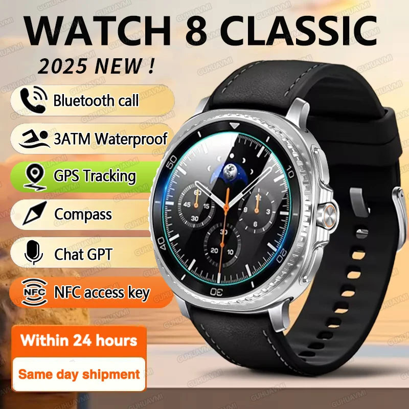 Watch 8 Ultra Classic GPS SmartWatch Compass NFC Men AMOLED Call Chat GPT Watches 3ATM Waterproof Sports Fitness Ms. Smartwatch