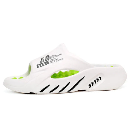 Comwarm New Men Massage Slippers Slides Indoor Outdoor Sandals Beach Casual Shoes Comfortable Sole Men's Slippers Big Size 38-47