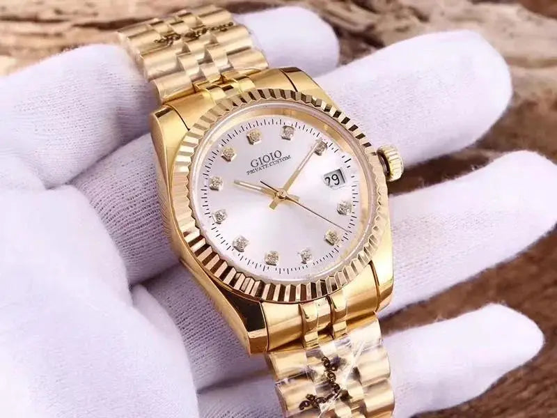 Luxury New Men Watch Automatic Mechanical Watches Stainless Steel Bracelet Silver Gold Black Diamonds Dial for Datejusts Style - Kimlud