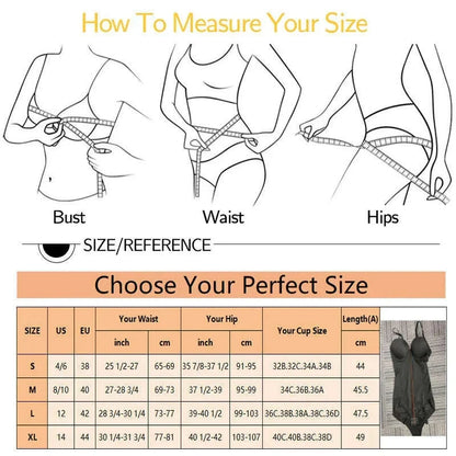 Women Sexy Body Shapewear Bodysuits Built-In Bra Camisole Tops  Waist Trainer Slim Full Body Shaper Lingerie With Underwire Cup