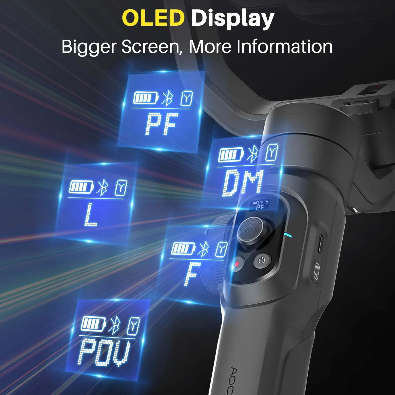 AOCHUAN SMART S2 Gimbal Stabilizer for Smartphone Professional Industry-Standard 3-Axis Phone Gimbal with Extendable Rod