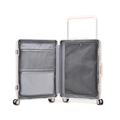 Travel Suitcase Aluminium Frame Wide Trolley Luggage Female Large Capacity Mute Universal Wheel Password Box Carry on...