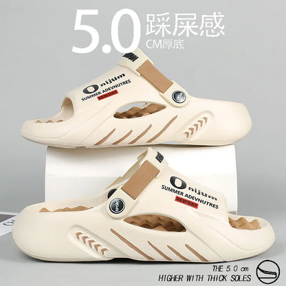 Comwarm New Men Massage Slippers Slides Indoor Outdoor Sandals Beach Casual Shoes Comfortable Sole Men's Slippers Big Size 38-47