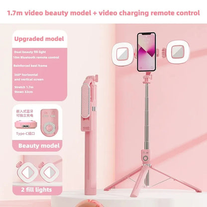 Selfie Stick Tripod 360°/180° Rotating Selfie Stick Phone Holder with Wireless Bluetooth Remote Extendable Tripod Selfie Stick