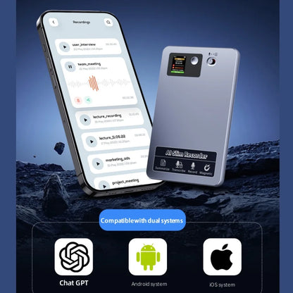 118 Languages 64GB Memory Audio Recorder 400ma Lectures Meeting AI Voice Recorder Device for Magnetic Attachment iPhone