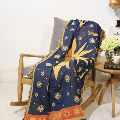 Bohemian Thicken Pure Cotton Thread Knitted Blanket With Tassel Blanket Ethnic Tribal Sofa Cover Carpet Bed Blanket Home...
