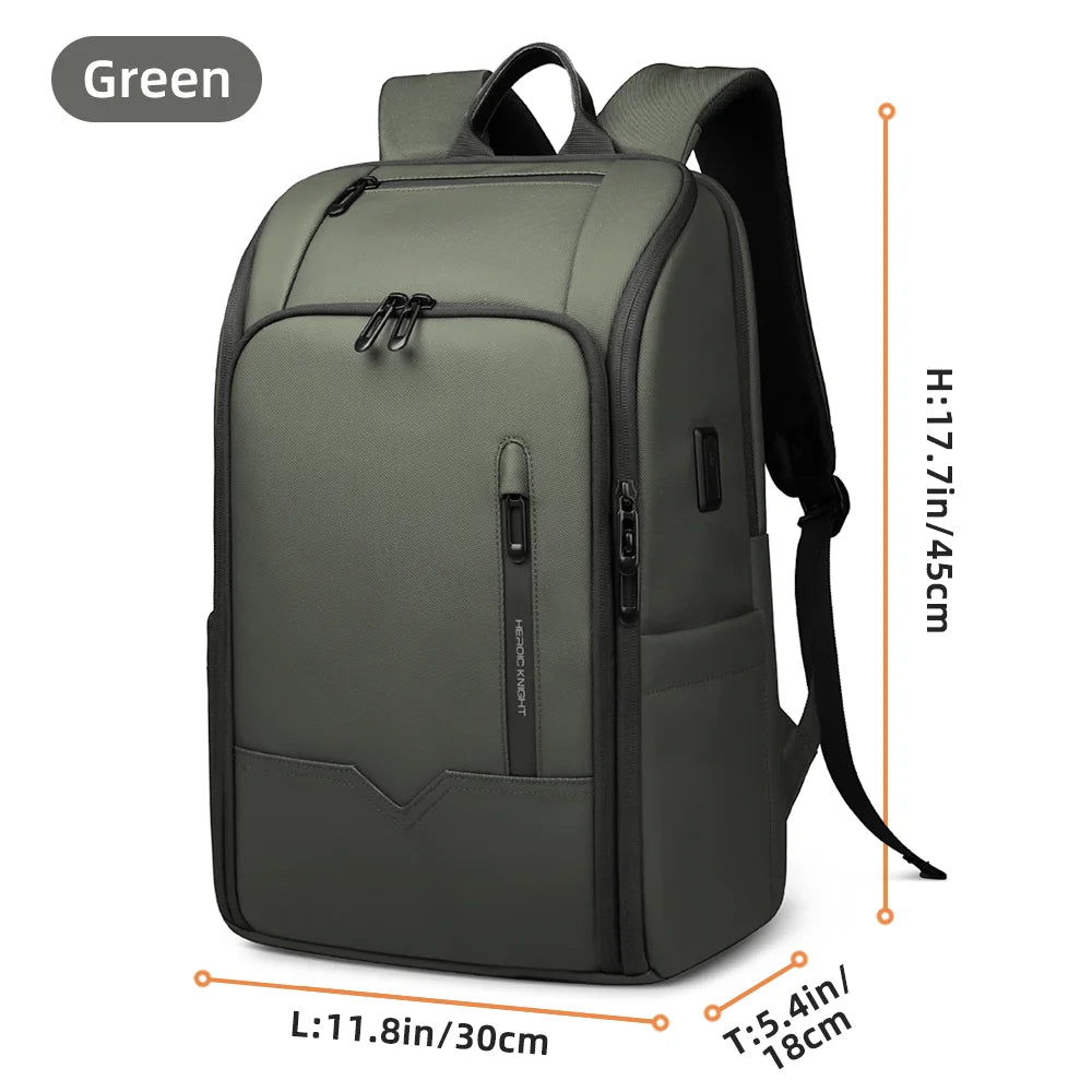 Heroic Knight Business Backpack Men Waterproof Large Capacity Work Trip Backpack Fashion Multifunctional Laptop Pack Fits 15.6"