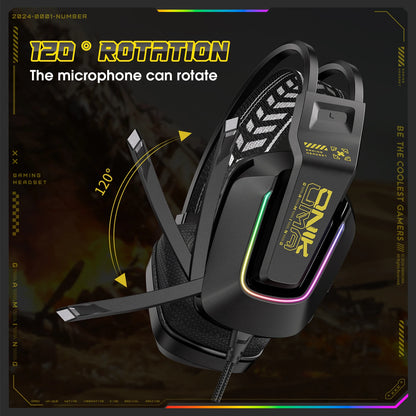ONIKUMA X13 Wired Headphone with Mic RGB Gaming Headset Over Ear HIFI Stereo Headsets Gamer Earphones for PC PS5