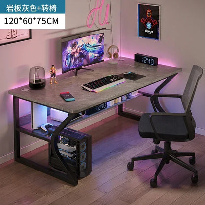 Simple Desktop Computer Desks Home Bedroom Workbench Gaming Tables Office Furniture Student Study Writing Desk and Chair Set E C