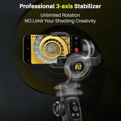 AOCHUAN SMART S2 Gimbal Stabilizer for Smartphone Professional Industry-Standard 3-Axis Phone Gimbal with Extendable Rod