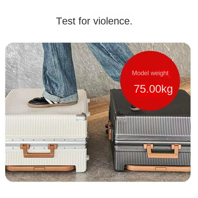 2025 New Wide Trolley Case Luggage Large Capacity 20/24/26 inch Plus Aluminium Frame ABS+PC Luggage Cabin Boarding Suitcase
