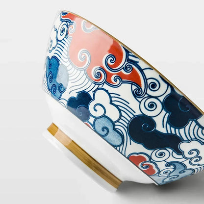 Japanese 7.5 Inch Hat Bowl Retro Ceramic Ramen Soup Bowl Fruit Vegetable Salad Noodle Kitchen Tableware | Kimlud Premium...