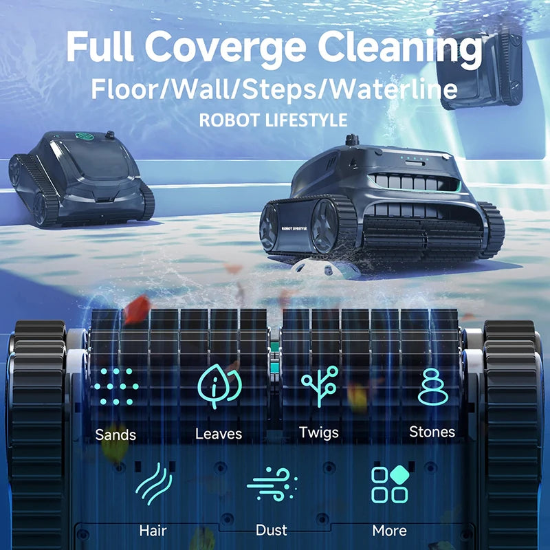 High End Cleaner Pool Robot Cordless S2 for Large Swimming Pools Wall Climbing Function Pool Vacuum Cleaner APP Control