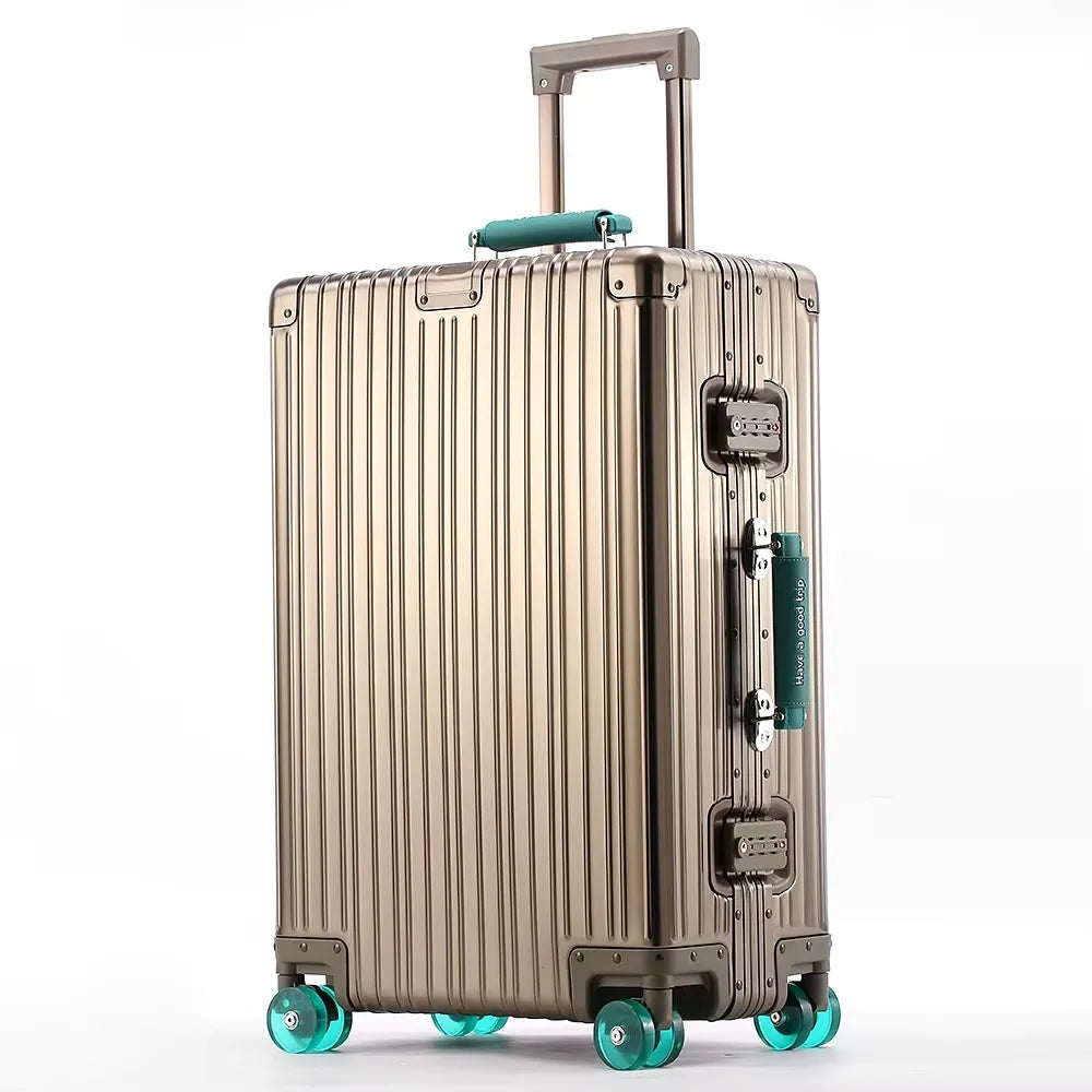 All Aluminum-magnesium Suitcase Travel Rolling Luggage Alloy Trolley Case Bag with Spinner Silent Wheel TSA Lock Carry-On Cabins