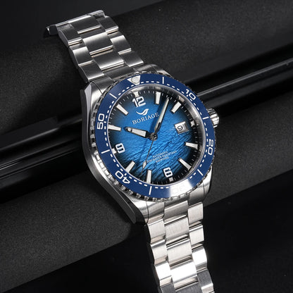 BORIAGE NH35 Automatic Mechanical Watches Luxury Men's Watch Stainless Steel Water resista 100m Dive Watches Luminous Wristwatch