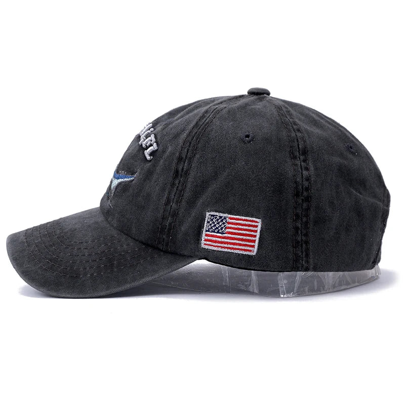 2025 New High Quality Wash Cotton America Flag Shark Men's Baseball Cap Women Snapback Hats For Men Bone Hip Hop  Dad Hat Gorras