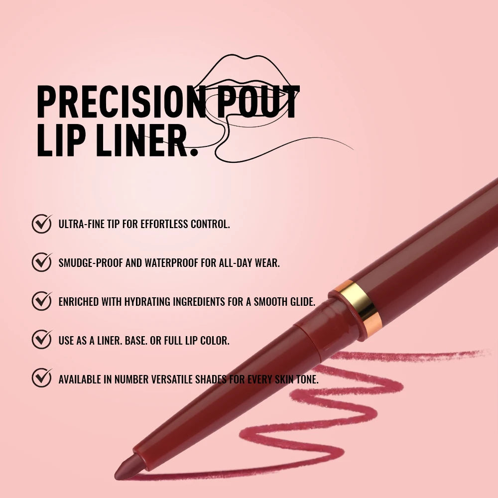 1pc Matte Lip Liner, Waterproof, Easy to Use, Beauty, Three-dimensional Lips, Long-lasting, Women'S Gift