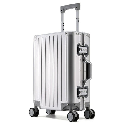 2024 New Large Capacity Durable Luggage Magnalium Aluminum Alloy Men Man Women Carry-On Boarding Travel 20/24/26/28