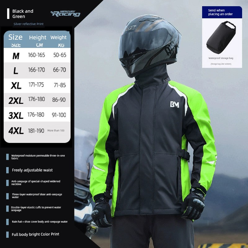 BMEI Motorcycle Raincoat Cycling Clothes Suit Rain-Proof Special Adult Rain-Proof Split Men's Take-out Rider