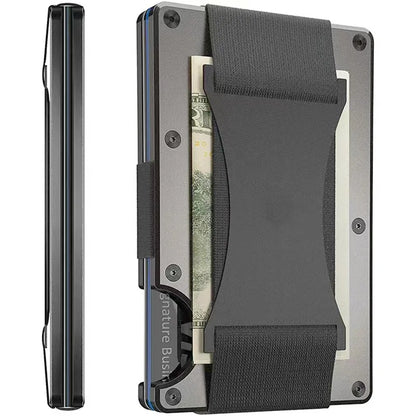 Minimalist Business Card Holder Wallet RFID Credit Visit Cardholder Money Clip Small Metal Wallets for Men Women Porte-cartes