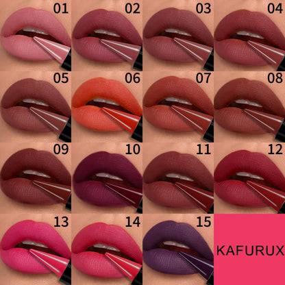 15-colors sexy red lipstick pen waterproof  matte contour tint lipstick long lasting lip glaze brown lipliner pencil lip makeup