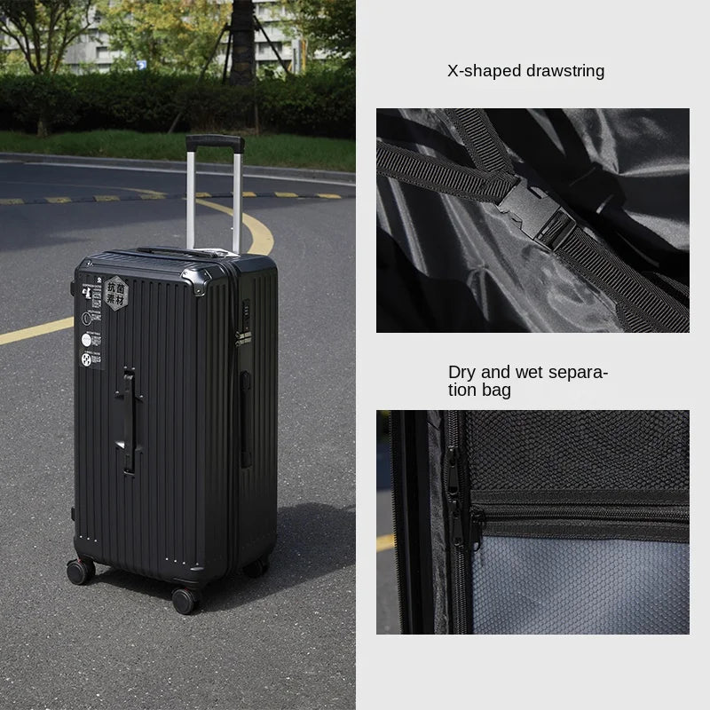 Suitcase 30" Large Capacity Luggage Men and Women Universal Five-wheeled Password Trolley Case Student Travel Luggage carrier