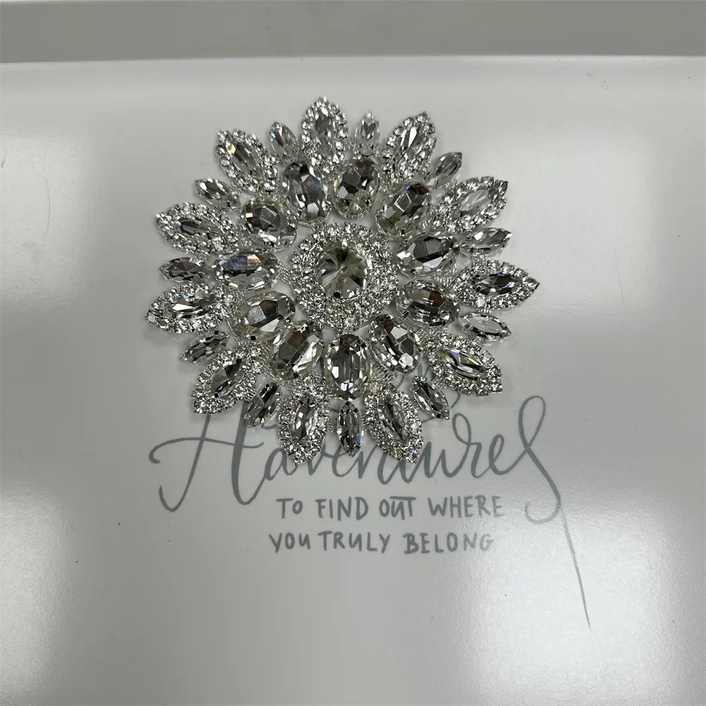 1PCS rhinestone round crystal jewelry wedding appliques for dresses | Kimlud Budget Friendly Dress