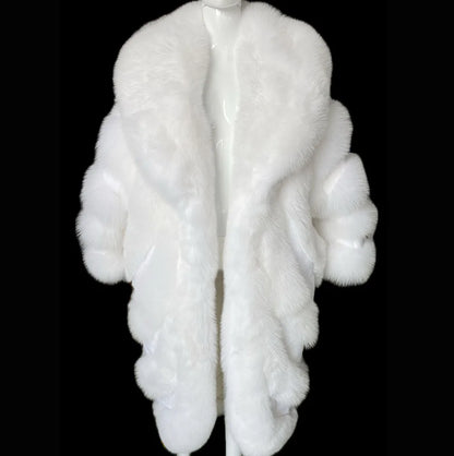 YOLOAgain Real Fox Fur Jacket For Women Luxury Natural Fox Fur Coat Winter Outerwear