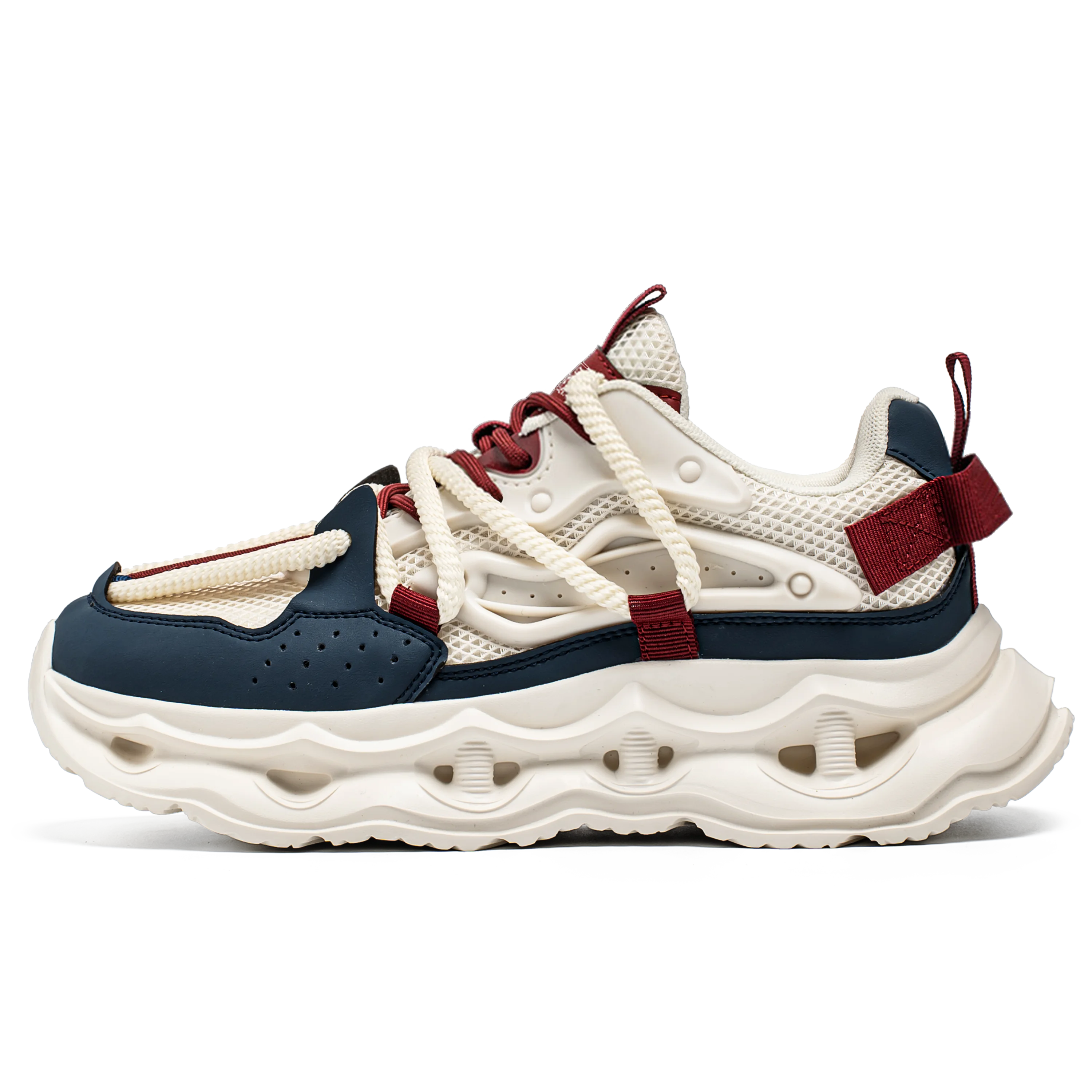 Men's sports shoes four seasons new thick-sole non-slip outdoor casual running shoes student light breathable soft-sole sneakers - Kimlud