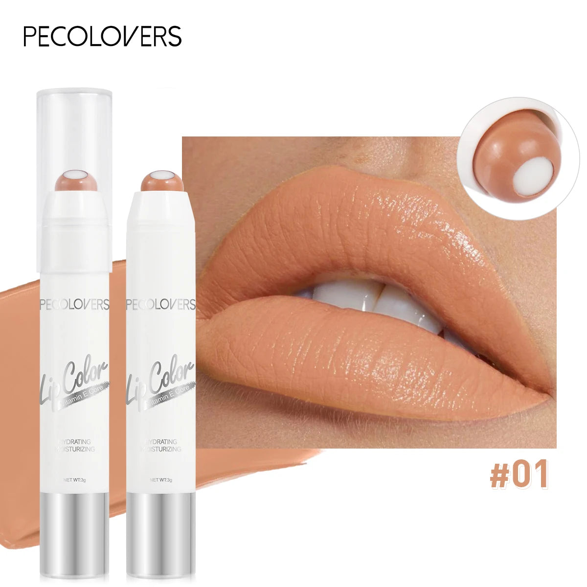 Moisturizing Gloss Lipstick Pen - Long-lasting Waterproof Color Rendering Lip Gloss, Rotating Lipstick Pen