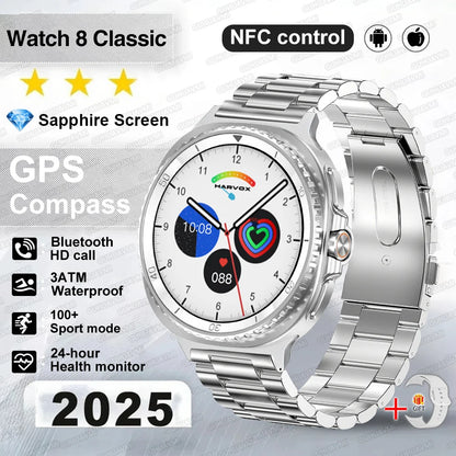 Watch 8 Ultra Classic GPS SmartWatch Compass NFC Men AMOLED Call Chat GPT Watches 3ATM Waterproof Sports Fitness Ms. Smartwatch