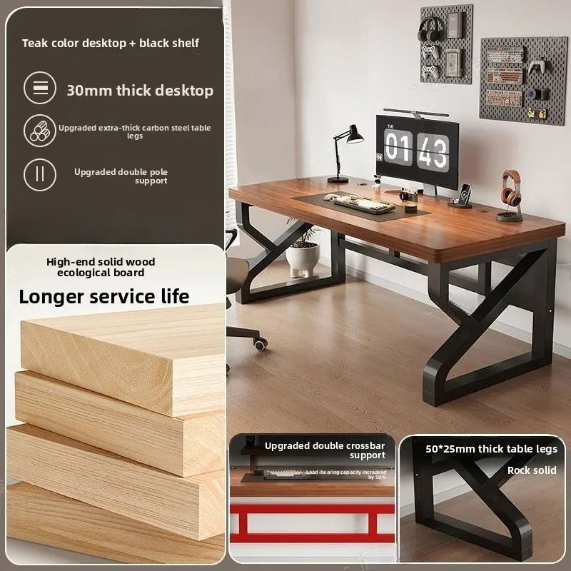 Heavy Duty 30MM Thick Solid Wood Computer Desk Ergonomic Office Desk Study Table Home Office Furniture Writing Desk Gaming - Kimlud