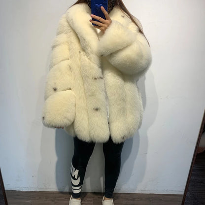GO BALLISTIC YA Ladies Natural Fur Coat Long 100% Natural Fur Winter Clothing