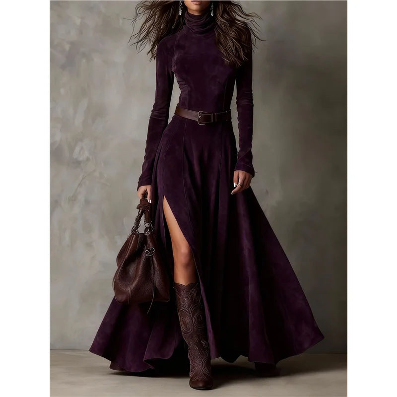Ele Long Dr Belt Faionable High Waist Fi Tail Skirt Single Piece Winter 206 Ci Walk Suitable for All Women