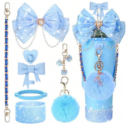 Cup Accessories for Stanley 30oz 40oz Tumbler Straw Topper Cover Water Bottle Handle Strap Cup Boot Bow Decorate Charm Chain