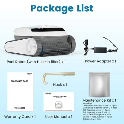 Airrobo Robot swimming pool cleaner wall and waterline cleaning 1076.39 sq ft intelligent route planning