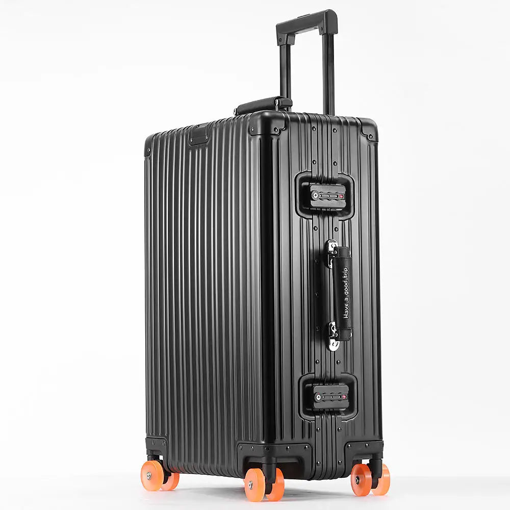 New All Aluminum-magnesium Alloy Suitcase with Spinner Wheel TSA Lock Leather Handle 20/24/29'' Travel Case Bag Rolling Luggage