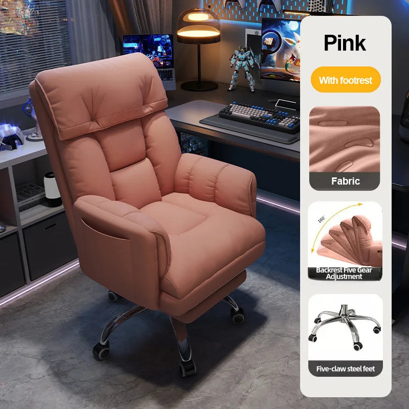 Ergonomic Computer Chair Home Office Recliner Sofa Boy Comfortable Sedentary Gaming Chair with Retractable Footrest For Relaxing - Kimlud