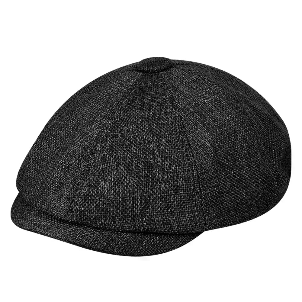 2025 New Classic Hat for Men Caps Vintage Retro Tweed Peaky Blinders Beret Hat Flat Peaked Cap Street Hats for Women Men