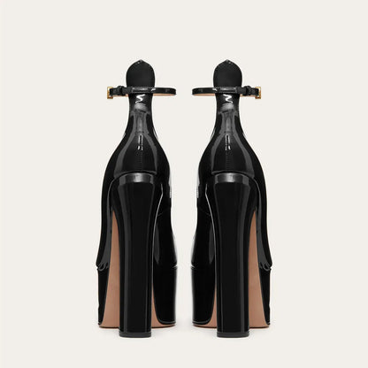 New Brand Women's Shoes Super High Heel Party Fashion Thick Sole Leather Shoes Bridal Shoes Wedding Party Shoes Women Summer