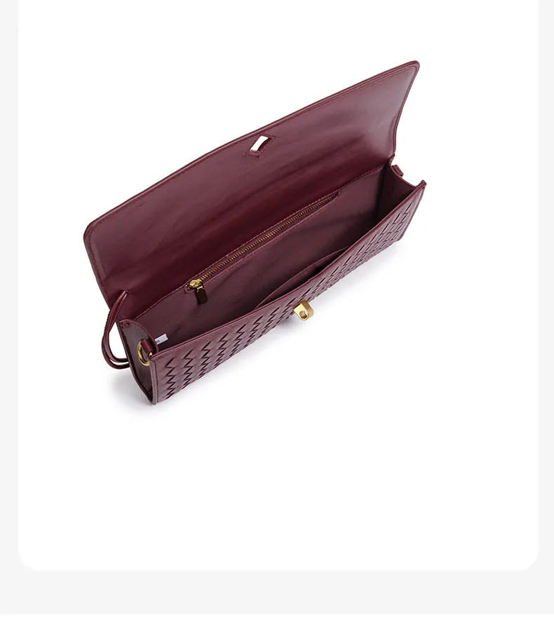 Handmade woven accordion bag for women, crossbody monk strap bag, horizontal clutch evening bag, versatile shoulder and crossbod - Kimlud