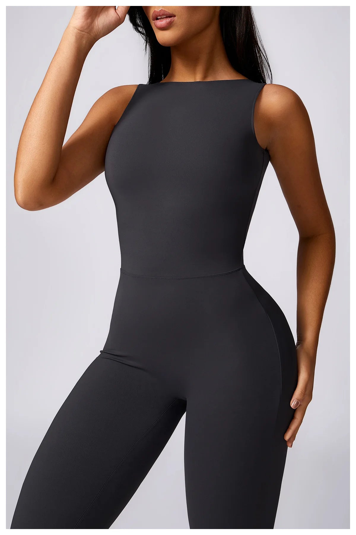 Hollow Out Backless One Piece Yoga Jumpsuit Women Sport Sleeveless Fitness Gym Suit Workout Exercise Skinny Flare Bodysuits