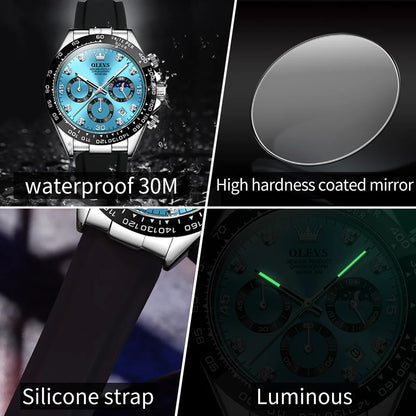OLEVS 2875 Luxury Men Watch Quartz Man Watches Waterproof Luminous Top Brand Watch for Men Date Chronograph Sport Wristwatch