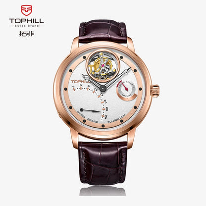 TOPHILL High Quality Men's Tourbillon Automatic Self-wind Movement Men's Mechanical Wristwatch 5Bar Waterprrof Sapphire...