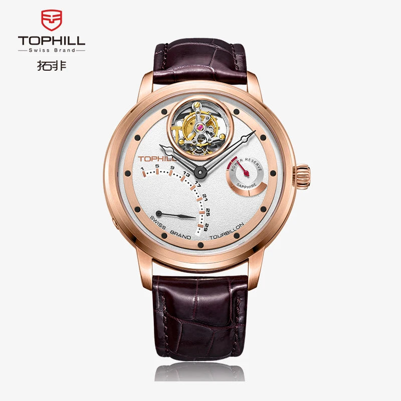 TOPHILL High Quality Men's Tourbillon Automatic Self-wind Movement Men's Mechanical Wristwatch 5Bar Waterprrof Sapphire...