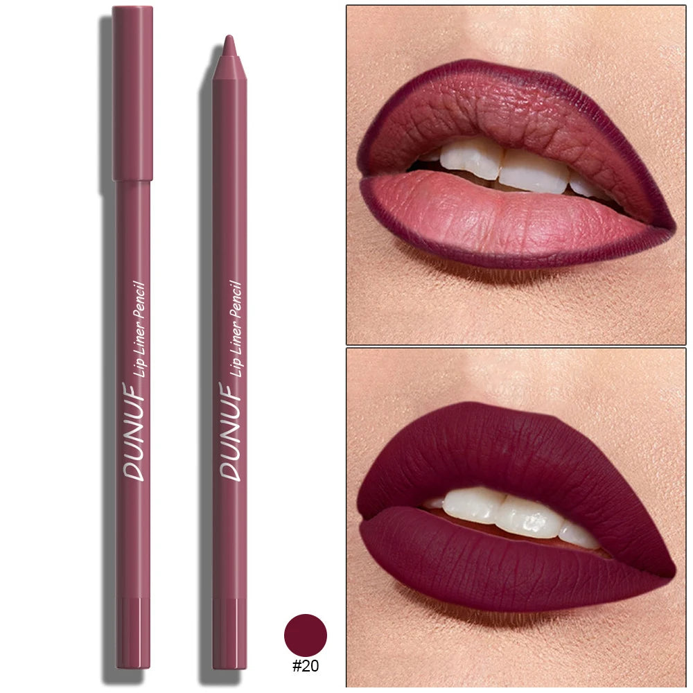 Sexy Red Matte Lipstick Pencil Nude Brown Lip Liner Pencil Contour Tint Makeup Waterproof Rose Pink Crayon Lipliner Pen...