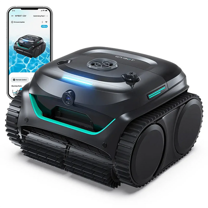 Robot Swimming Pool Cleaner Wireless C2V APP AI Vision Self-Learning Visual 80° Dual-layer Filtration 180mins Running Time 200㎡