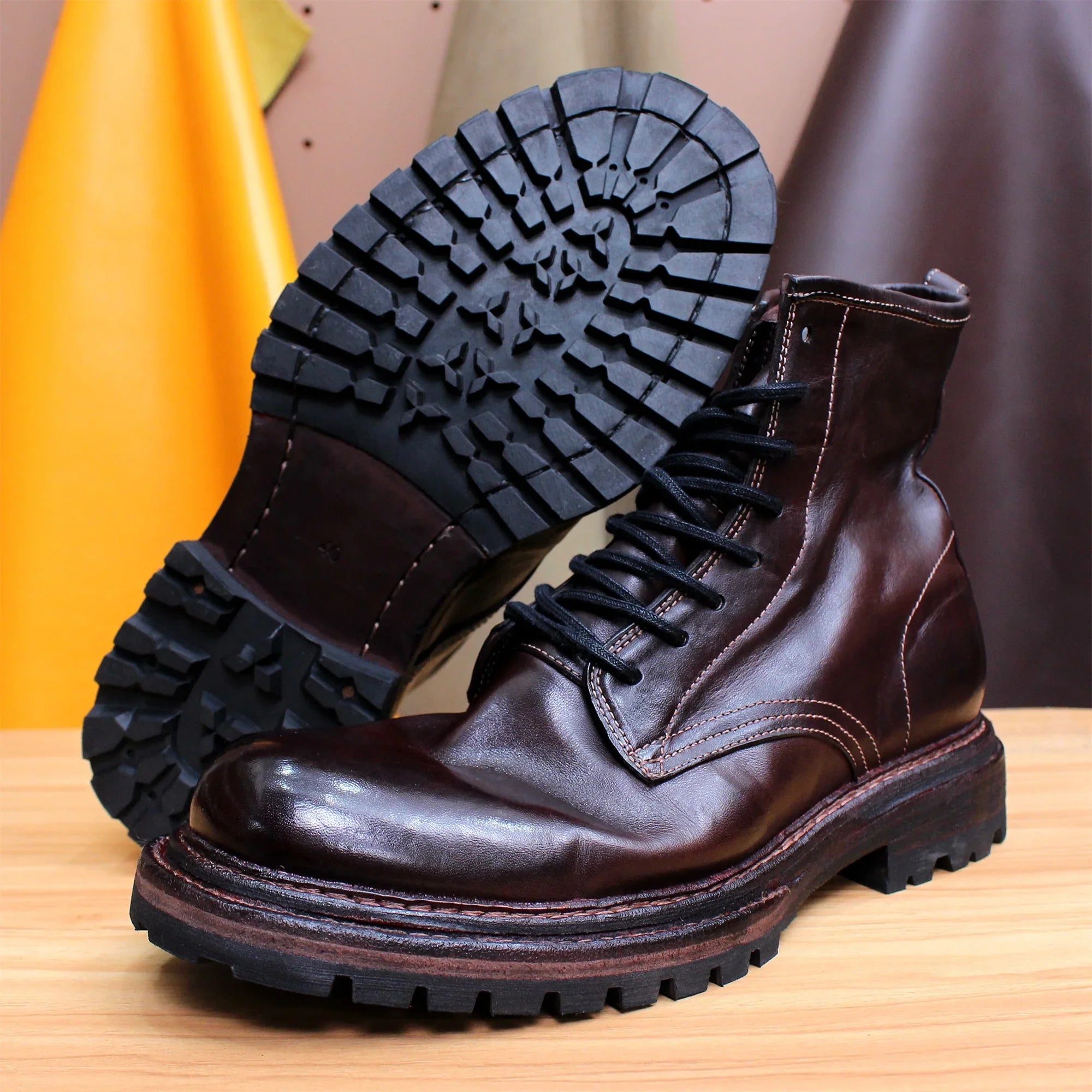 Goodyear Pure Handmade Horse Leather Boots for Men and Women, Custom Lace-up, Warm and Comfortable, High-end