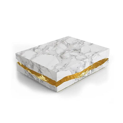 Italian luxury coffee table,marble top and waterproof surface with metal base, suitable for villa house living room decoration - Kimlud